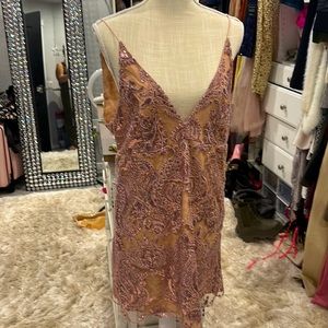 Peach and pink Free People sequin dress
